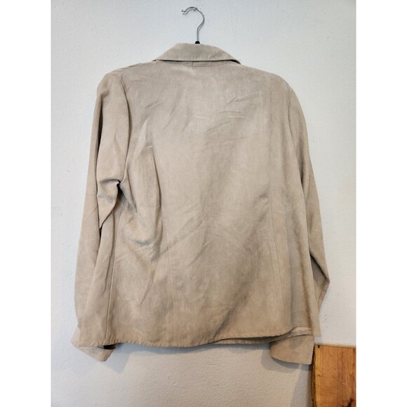 Sonoma Button Up Suede Shirt Women's Large Long Sleeve Beige Adults L - Picture 7 of 13
